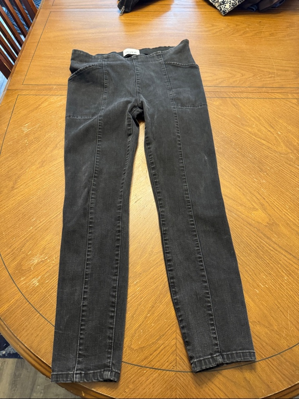 Duer Women's Four Way Flex Pull on Mid Rise Skinny Jeans Washed Black Size 30x26